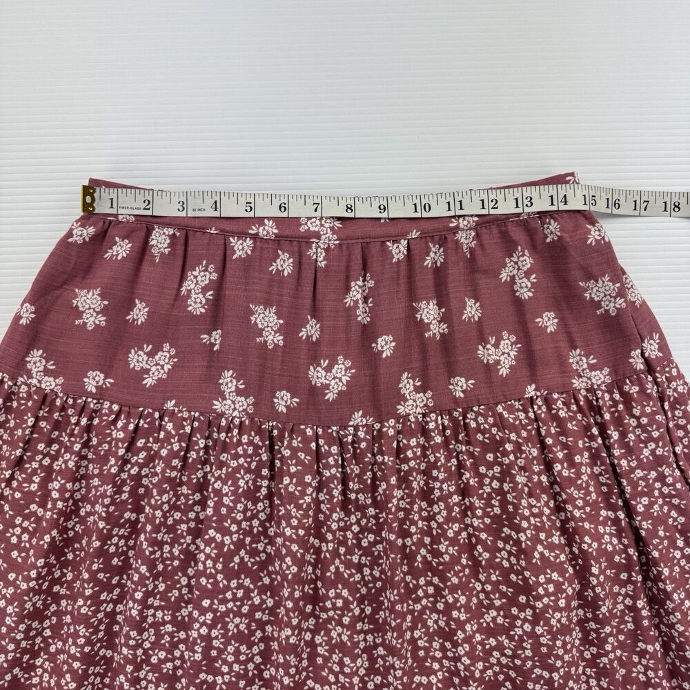Sincerely Jules Maxi Skirt Large Pink Floral Tiered Boho Rayon Lined Cottagecore - Picture 7 of 9
